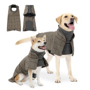 Dog Clothes Waterproof Windproof Clothes Winter Warm British Style Plaid Jack For Small Medium Large Dogs Winter Clothes for Dog