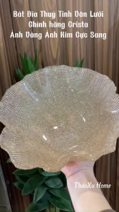 Bát Thủy Tinh Vân Lưới Crista Home Size 28cm Trưng Bày Bàn Tiệc Đựng Trái Cây Sang Trọng