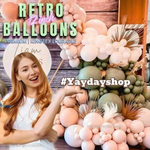 Retro Balloon 12 inch 50pc birthday decoration set Boho Apricot Nude Birthday Party Needs Backdrop