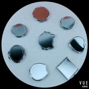 MAANGE Drop Resistant Collapsible Stainless Steel Case Portable Cosmetic Mirror Makeup Mirror Two Shapes