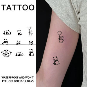 1Pc Cute Panda Mini Waterproof Temporary Tattoo Stickers Long-lasting Waterproof for One to Two Weeks For Arm Leg.