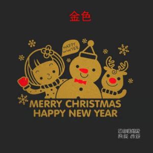 Christmas New Year Decorative Stickers Waterproof Glass Door Snowflake Snowman Sticker Shop Window Display Modern Simple Style
