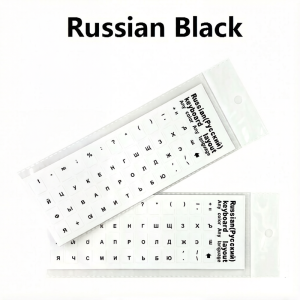 1PCS Russian Transparent Keyboard Sticker Language Letters Black White Label PC Dustproof Laptop Accessories