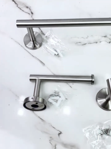 BAOKEMO Wall Mounted Towel Rack Bathroom Accessory Set Perforated Installation Bathroom Hardware Accessories