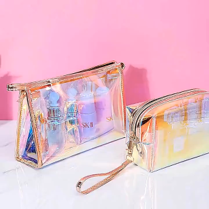Bmel PM01 - Tas Makeup Kosmetik Transparant PVC Hologram Pouch Washbag Travel Makeup Waterproof