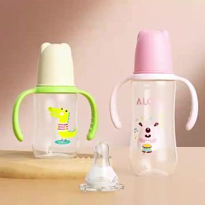AODUOYAYA 280ml Kid Feeding Bottle With Handle Cute Dinosaur Newborn Anti-Bloating Bottle Milk Bottle