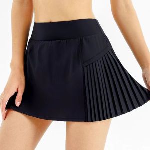 2 in 1 Womens Running Tennis Golf Sports Mini Skirts with Shorts inside Athletic Pleated Skirts for Women