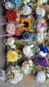 Boutonnieres Flowers Artificial Roses Silk White Ivory Corsage Buttonhole Groomsmen Boutonniere for Men Wedding Accessories