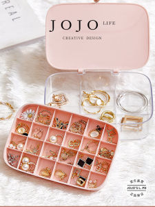 Portable Jewelry Storage Box Earring Necklace Organizer Box Jojos L. Durable Plastic Non-Lock Design for Bedroom Use