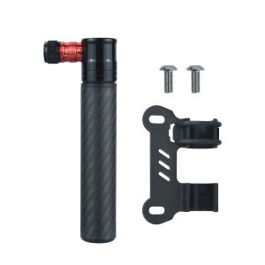 QIUDANOW Carbon Fiber Mini Bike Pump 90PSI Manual Pump with Quick Switch Valve Fits Presta/Schrader Valves for MTB/Road Bike