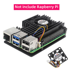 Raspberry Pi 5 Aluminum Case with PWN Fan Silicone Heatsink Active Passive Cooling Radiator Cooler Metal Shell For Pi 5