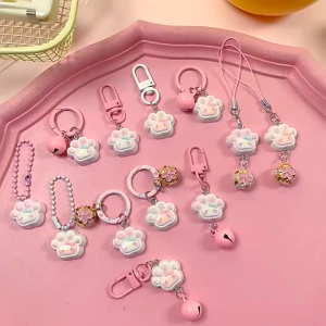 Móc khoá chân mèo Cat Paw kèm chuông dễ thương treo balo túi xách đồ handmade | Xiaoxingyarn