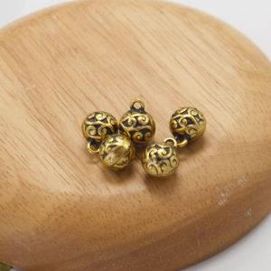 Pure Metal Ancient Bronze Solid round Ball Floral Patterned Shirt Buttons Chinese Style Traditional Qipao Embroidery Accessories