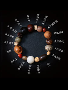 Bodhi Seeds Bracelet Natural Wooden Beaded Bracelet Original Seed Eighteen Prayer Beads Crafts Accessories Xingyue Rudraksha Beads Bracelet for Men and Women