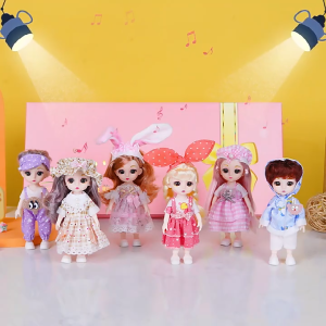 【SHANGZE3】 ตุ๊กตา1 12 BJD เจ้าหญิงขนาด16ซม. พร้อมเสื้อผ้าและรองเท้าขยับได้13ข้อของขวัญแสนหวานน่ารักของเล่นสำหรับเด็กผู้หญิง