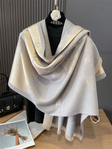 Fashionable Cashmere Wool Scarf for Mom Autumn Winter Two-In-One Outerwear Womens New 2024 Mid-Aged Stylish Fake Sheepskin Blanket Neck Warmer