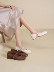 Josiny | Versatile High Heels Mary Jane Shoes Cloud Pillow Coarse Heel