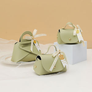 European-Style Creative Wedding Wedding Candies Box Leather Ins Style Satchel Wedding Candy Bag Wedding Gift Candy Gift Box