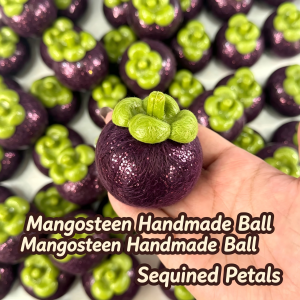 New Handmade Crispy Mangosteen Squishy Stress Ball Crunchy Squeeze Fidget Toy Round Blocks ASMR Sensory Decompression for Adults