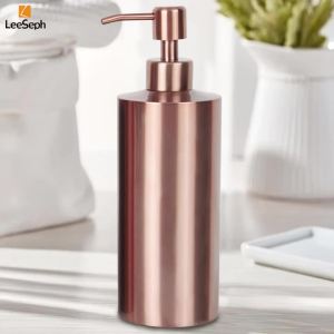 Rose Gold Soap Dispenser 304 Stainless Steel Reusable Liquid Soap Pump Dispenser for Hand Soap Lotions (11-Oz/18-Oz/8-Oz)
