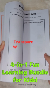 Hardcopy Fun Learning Bundle - Body Part & 5 Senses Animals Jobs & Transport Worksheet Kids Age 3-6 English or Malay