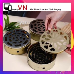 Khay Đựng nhang Muỗi Bằng Thép Không Gỉ Có Quai Xách Kèm Nắp Đậy Tiện Lợi - Hộp đựng nhang muỗi chống cháy bằng thép không Rỉ An toàn