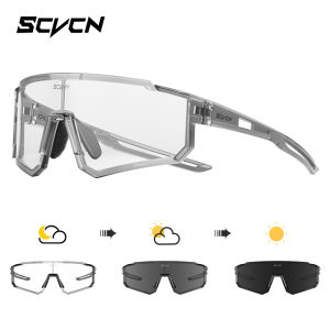 SCVCN | SCVCN Color Photochromic Cycling Glasses Outdoo Fashion Sports Sunglasses Men MTB Cycling Sunglasses Women Road Bike Glasses
