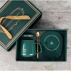 Promo mug Cangkir elektrik gelas set keramik pemanas suhu 55 derajat penghangat kopi teh
