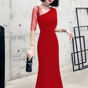 ชุดราตรีสีดำ ชุดแต่งงาน ชุดวันเกิด ชุดราตรีผู้หญิง ชุดราตรีเอวกลาง ชุดราตรียาว ชุดราตรีคอวีลึก ชุดราตรียาวคลุมเข่า