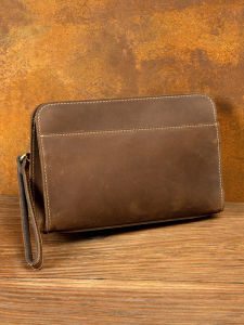Mantime | Vintage Crazy Horse Leather Business Clutch