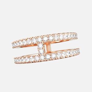 Rose Gold Color Layered Ring Small Niche Design Birthday Gift