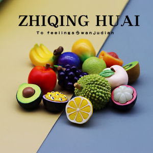Mini Independent Blind Bag Simulated Food Toys Fruits like Durian Peach Grape Lemon Display Pieces House Role Play Gifts