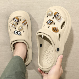 Mens Summer 2025 New Outdoor Wear EVA Anti-Slip Anti-Odor Beach Headless Clog Shoes Simple Style Daily Occasion Thick Bottom