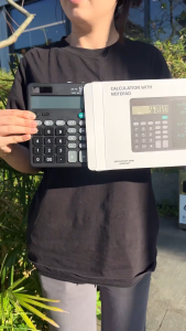 [✅SG Ready Stock] 12 Digit Solar Calculator with LCD Writing Tablet Dual Power Rechargeable Portable Calculator Notepad for Office School