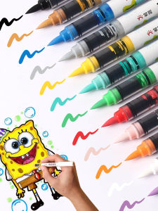Acrylic Marker Pen Soft Tip Direct Liquid Childrens Non-Transparent Overlapping Colors Watercolor Pen 60 Colors for Primary School Students