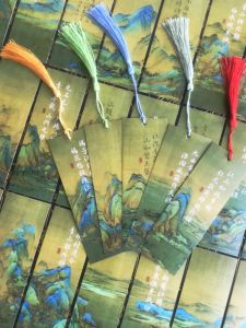 Exquisite Paper Bookmarks Thousand-Mile Mountain-and-River Map Classic Style Tassel Trendy Cultural Creative Student Souvenir