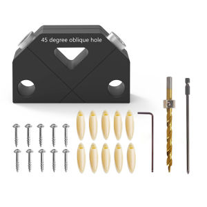 45 Degree Pocket Hole Jig Kit For Woodworking Oblique Hole Locator & Drill Guide For Strong Joints & Fastener-Free Connections