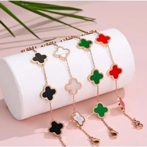🍀18k Jewelry Four leaf clover bracelet gold bracelet 18k saudi bracelet 18k gold pawnable bracelet for Women Fashion Bangle Bracelet lucky charms 2023 gifts ideas for women rastaclat bracelet for women channel stainless steel bracelet for bestfriend