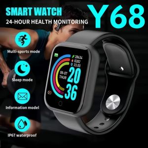 Mai Smart Watch Y68 Screen 1.3in Sport Heart Rate Monitor Fitness Tracker Phone Call Mini Game Gift for Boys Girls