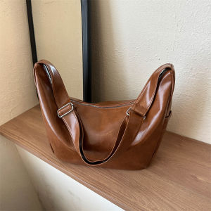 Laid-back Feel Soft Leather Tote Bag Womens 2024 New High-end Large Capacity Casual Commuter Single Shoulder Bag