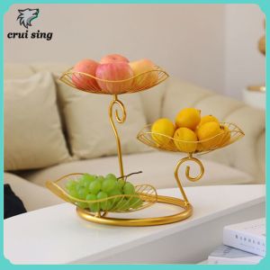 Light Luxury Iron Art Fruit Plate: A Creative Table Decoration & Household Tea Table Snacks Organizer