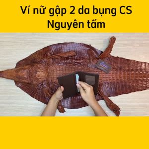 Ví nữ gập 2 da bụng cá sấu 1 tấm cao cấp!