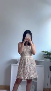 [Basica Moda] 1904 Gaun Dress Mini Wanita Pleated Julieta Katun Import