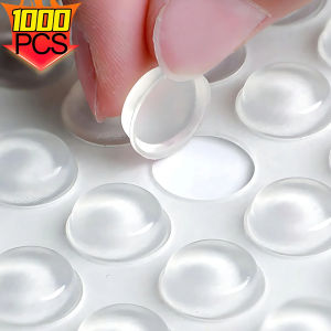 Anglebabylife 100-1000pcs Mini Adhesive Buffer Pads Non-Slip Clear Dots Cabinet Silicone Door Stopper Wall Protector Reduce Noise Tiny Bumpons