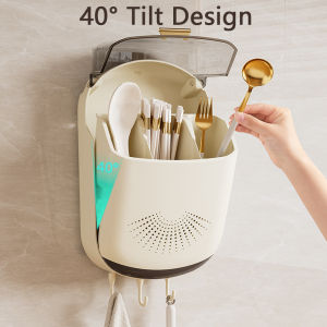 Multipurpose Cutlery Storage Box With Cover Lid On the Wall Storage Box Flatware  Kitchen Household Utensil Dust Proof Chopstick Holder Chopsticks Spoon Fork Cover Containers