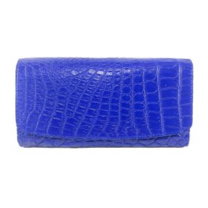 กระเป๋าสตางค์หนังจระเข้ผู้หญิงใบยาว สไตล์ 3 พับเลดี้ ไซส์ L กระเป๋าเงิน หนังเรียบท้อง เลือกสีได้ ใส่เงิน บัตร รูป เหรียญ หนังแท้ 100%