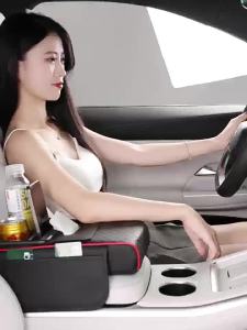 ที่เท้าแขนในรถ หนังหุ้มเบาะรถ กล่องเก็บของที่เท้าแขนในรถยนต์ เบาะเพิ่มความสูงที่เท้าแขนพร้อมที่วางแก้วที่วางแขนกล่องออแกไนเซอร์จัดเก็บ