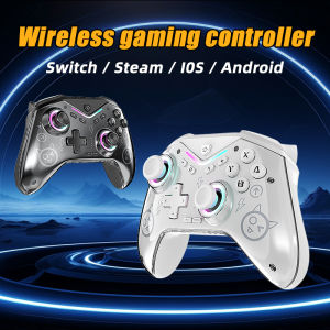 CM-619 Wireless Controller Supports iOS/Android/PC/Switch2 Dual Motor Gamepad with Dazzling Light and Program Buttons