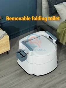 Hisoa Portable Toilet plastic household bedroom elder pregnant patient toilet odor- proof easy-cleaning Mobile toilet for adult widen