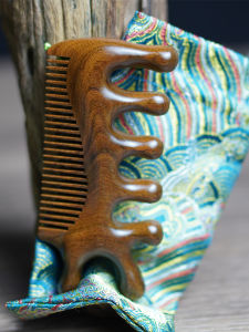 Natural Sandalwood Multi-Function Three-In-One Massage Comb Portable Wood Carving Gift Home Use Family Personal Care Tool